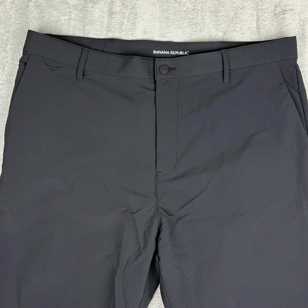 Banana Republic Pants Mens 40X32 Black Flat‎ Front Slim Fit NWT